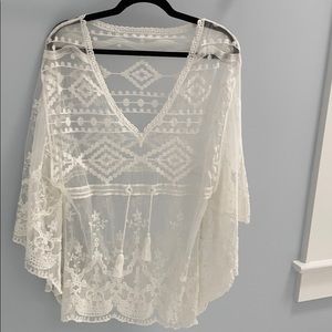 White embroidered cover up